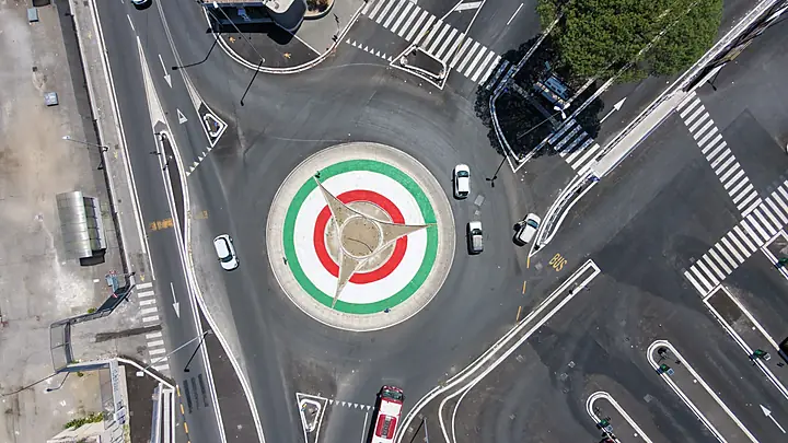 Foto aerea di area lavori a Roma